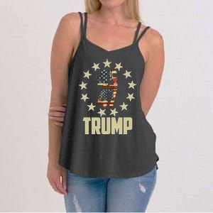 Classic 45 47 Trump American Flag Women's Strappy Tank