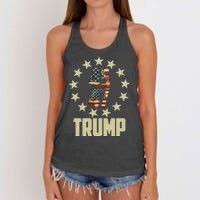 Classic 45 47 Trump American Flag Women's Knotted Racerback Tank