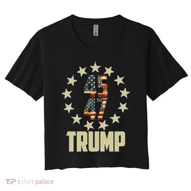 Classic 45 47 Trump American Flag Crop Top