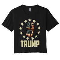 Classic 45 47 Trump American Flag Women's Crop Top Tee