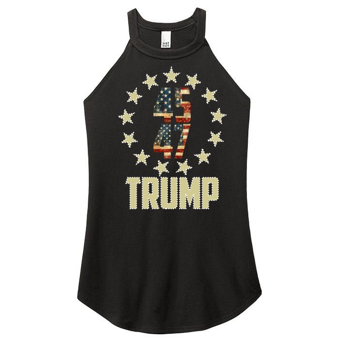 Classic 45 47 Trump American Flag Women's Perfect Tri Rocker Tank