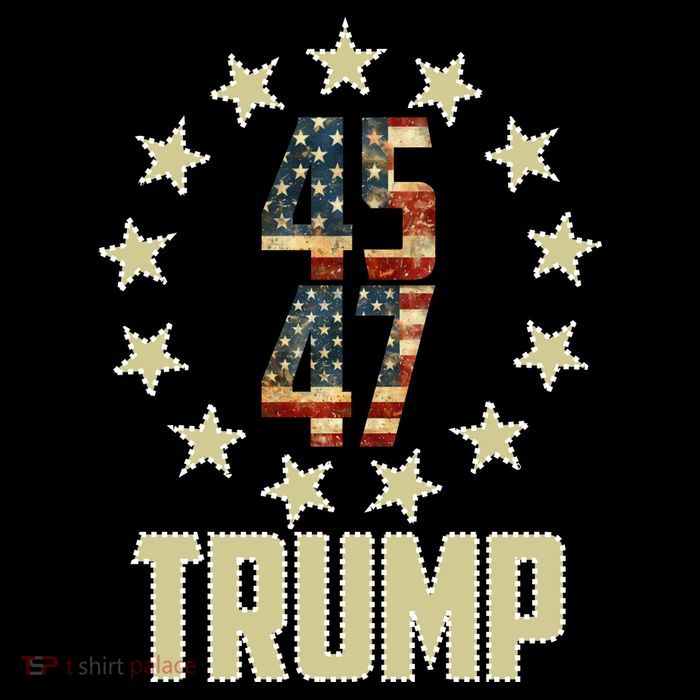 Classic 45 47 Trump American Flag Womens T-Shirt