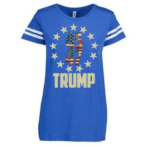 Classic 45 47 Trump American Flag Enza Ladies Jersey Football T-Shirt