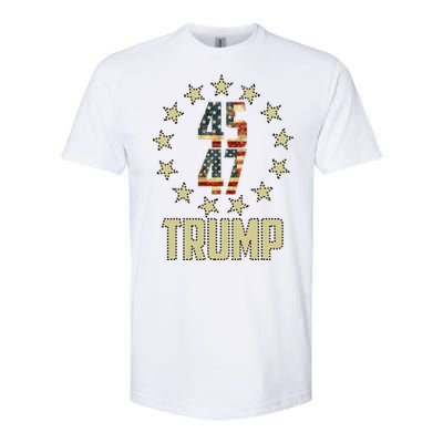 Classic 45 47 Trump American Flag Softstyle CVC T-Shirt