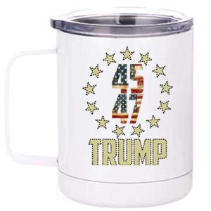 Classic 45 47 Trump American Flag 12 oz Stainless Steel Tumbler Cup