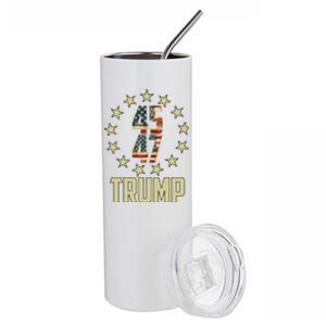 Classic 45 47 Trump American Flag Stainless Steel Tumbler