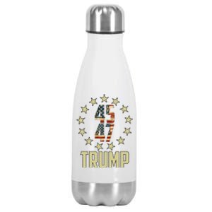 Classic 45 47 Trump American Flag Stainless Steel Insulated Water Bottle