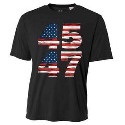 Celebrate 45 47 Trump Is My President American Flag Cooling Performance Crew T-Shirt