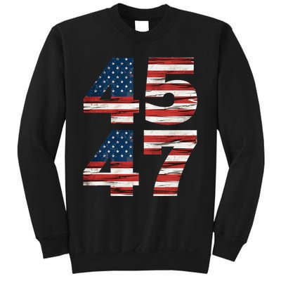 Celebrate 45 47 Trump Is My President American Flag Sweatshirt