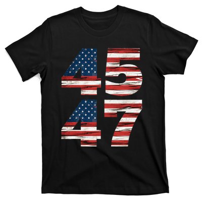 Celebrate 45 47 Trump Is My President American Flag T-Shirt