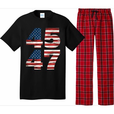 Celebrate 45 47 Trump Is My President American Flag Pajama Set