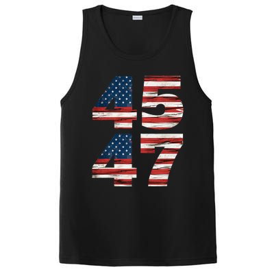 Celebrate 45 47 Trump Is My President American Flag PosiCharge Competitor Tank