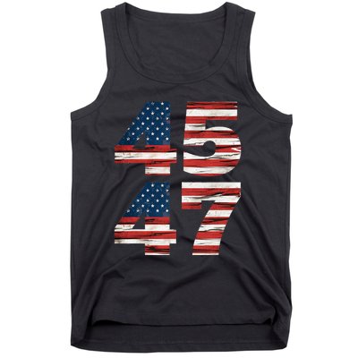 Celebrate 45 47 Trump Is My President American Flag Tank Top