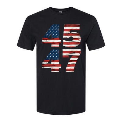 Celebrate 45 47 Trump Is My President American Flag Softstyle CVC T-Shirt