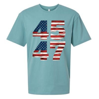 Celebrate 45 47 Trump Is My President American Flag Sueded Cloud Jersey T-Shirt