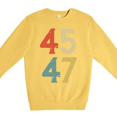 Classic 45 47 Trump 2nd Term Vintage Election 2024 Gift Premium Crewneck Sweatshirt