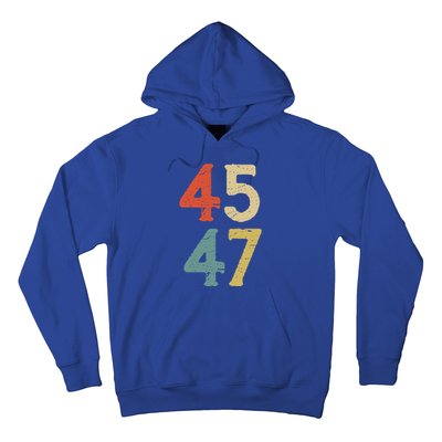 Classic 45 47 Trump 2nd Term Vintage Election 2024 Gift Hoodie