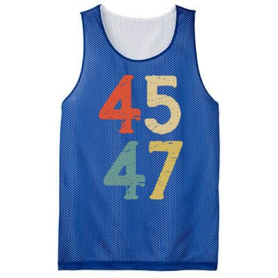 Classic 45 47 Trump 2nd Term Vintage Election 2024 Gift Mesh Reversible Basketball Jersey Tank