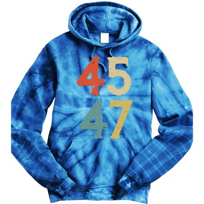 Classic 45 47 Trump 2nd Term Vintage Election 2024 Gift Tie Dye Hoodie