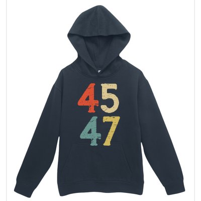 Classic 45 47 Trump 2nd Term Vintage Election 2024 Gift Urban Pullover Hoodie