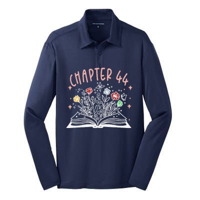 Chapter 44th Birthday Bookworm 44 Years Old For Book Loves Silk Touch Performance Long Sleeve Polo