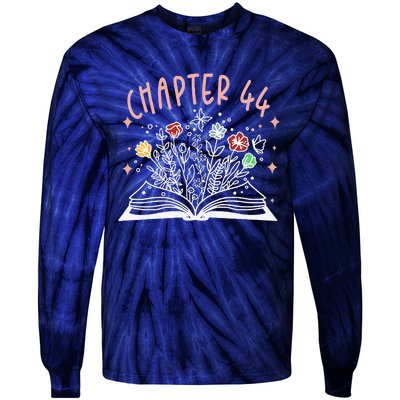 Chapter 44th Birthday Bookworm 44 Years Old For Book Loves Tie-Dye Long Sleeve Shirt