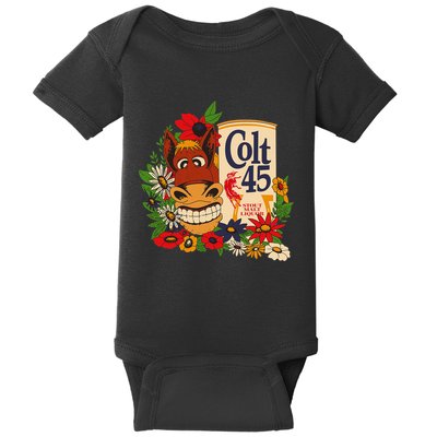 Colt 45 Beer Style Donkey Baby Bodysuit