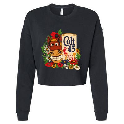 Colt 45 Beer Style Donkey Cropped Pullover Crew