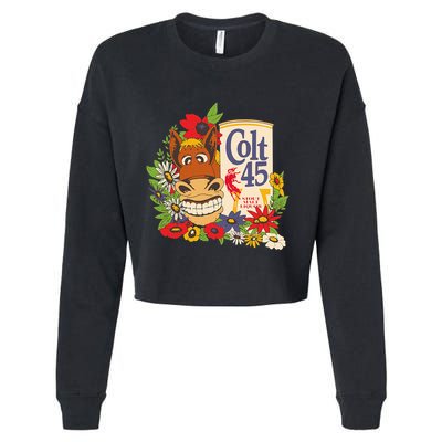 Colt 45 Classic Floral Donkey Cropped Pullover Crew