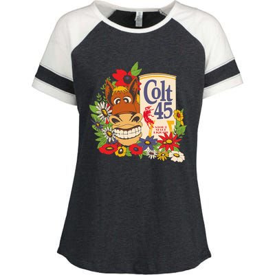 Colt 45 Classic Floral Donkey Enza Ladies Jersey Colorblock Tee