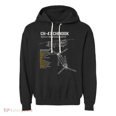 Ch 47 Chinook Helicopter Garment-Dyed Fleece Hoodie