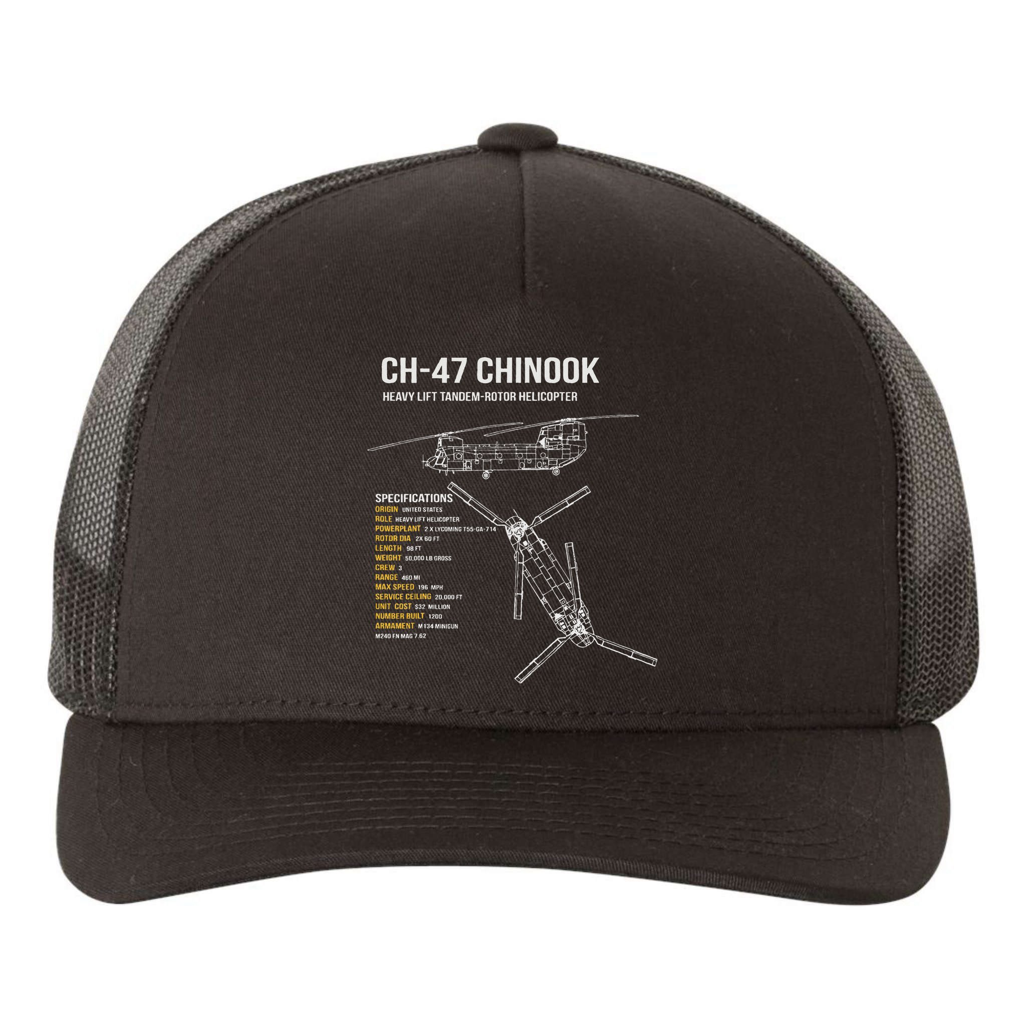 Ch 47 Chinook Helicopter Yupoong Adult 5-Panel Trucker Hat