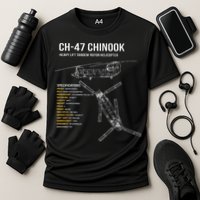 Ch 47 Chinook Helicopter Cooling Performance Crew T-Shirt