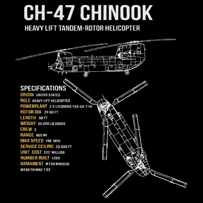 Ch 47 Chinook Helicopter Cooling Performance Crew T-Shirt