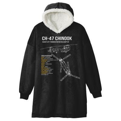 Ch 47 Chinook Helicopter Hooded Wearable Blanket