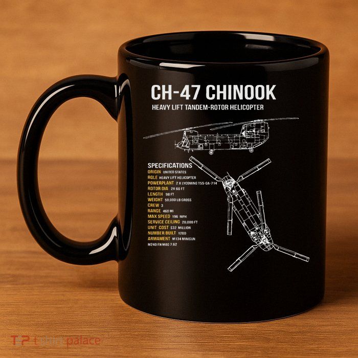 Ch 47 Chinook Helicopter 11oz C Handle Ceramic Mug