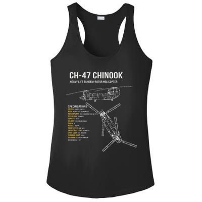 Ch 47 Chinook Helicopter Ladies PosiCharge Competitor Racerback Tank