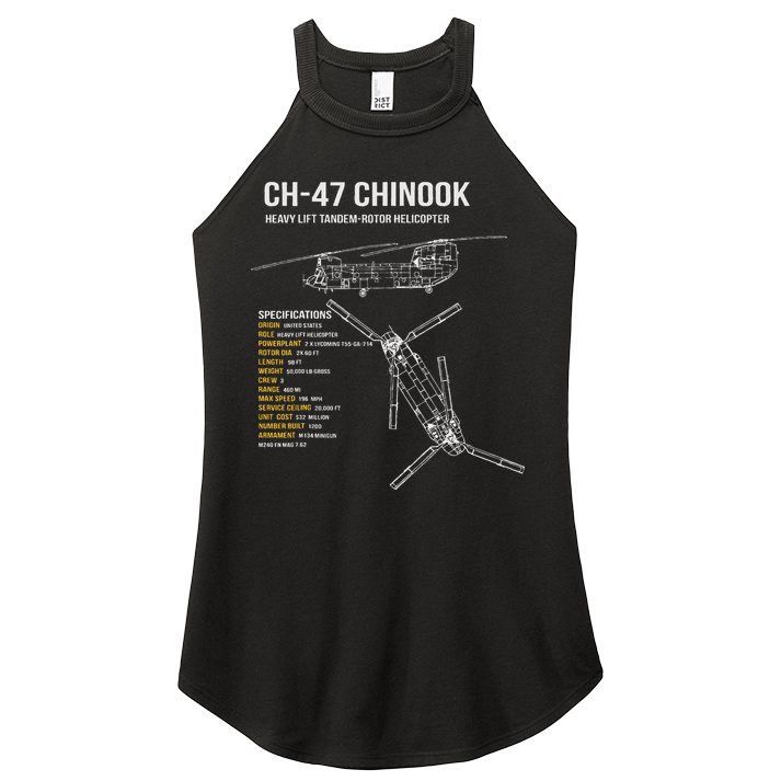 Ch 47 Chinook Helicopter Women's Perfect Tri Rocker Tank