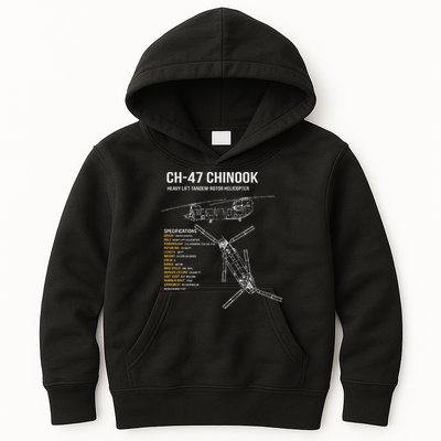 Ch 47 Chinook Helicopter Kids Hoodie