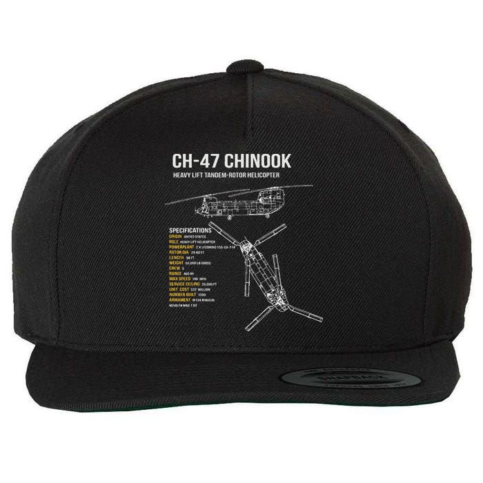 Ch 47 Chinook Helicopter Wool Snapback Cap