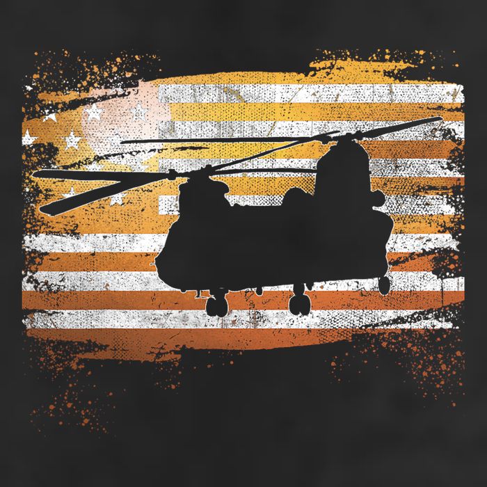 Ch 47 Chinook Helicopter Patriotic American Flag 7 Panel Mesh Trucker Snapback Hat