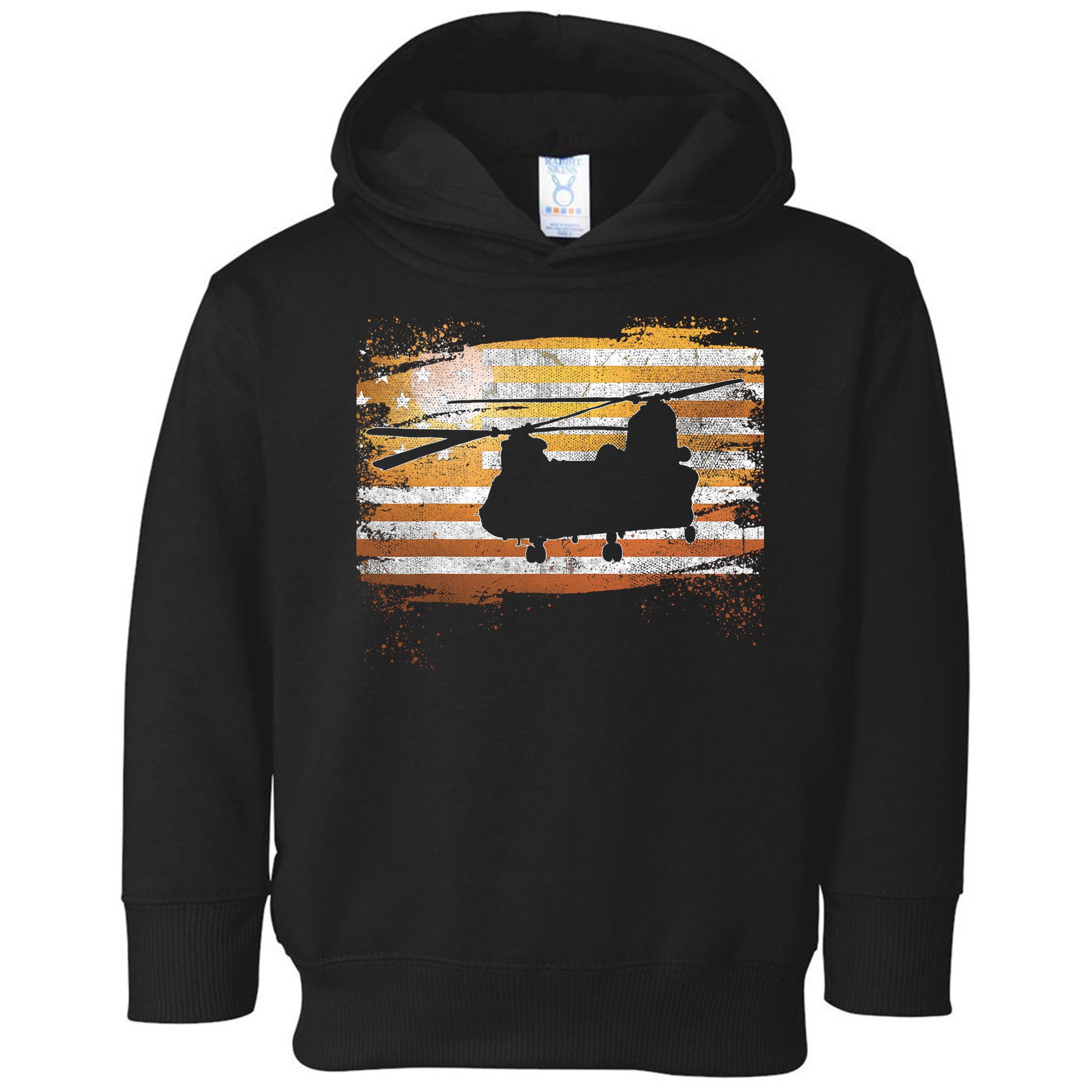 Ch 47 Chinook Helicopter Patriotic American Flag Toddler Hoodie