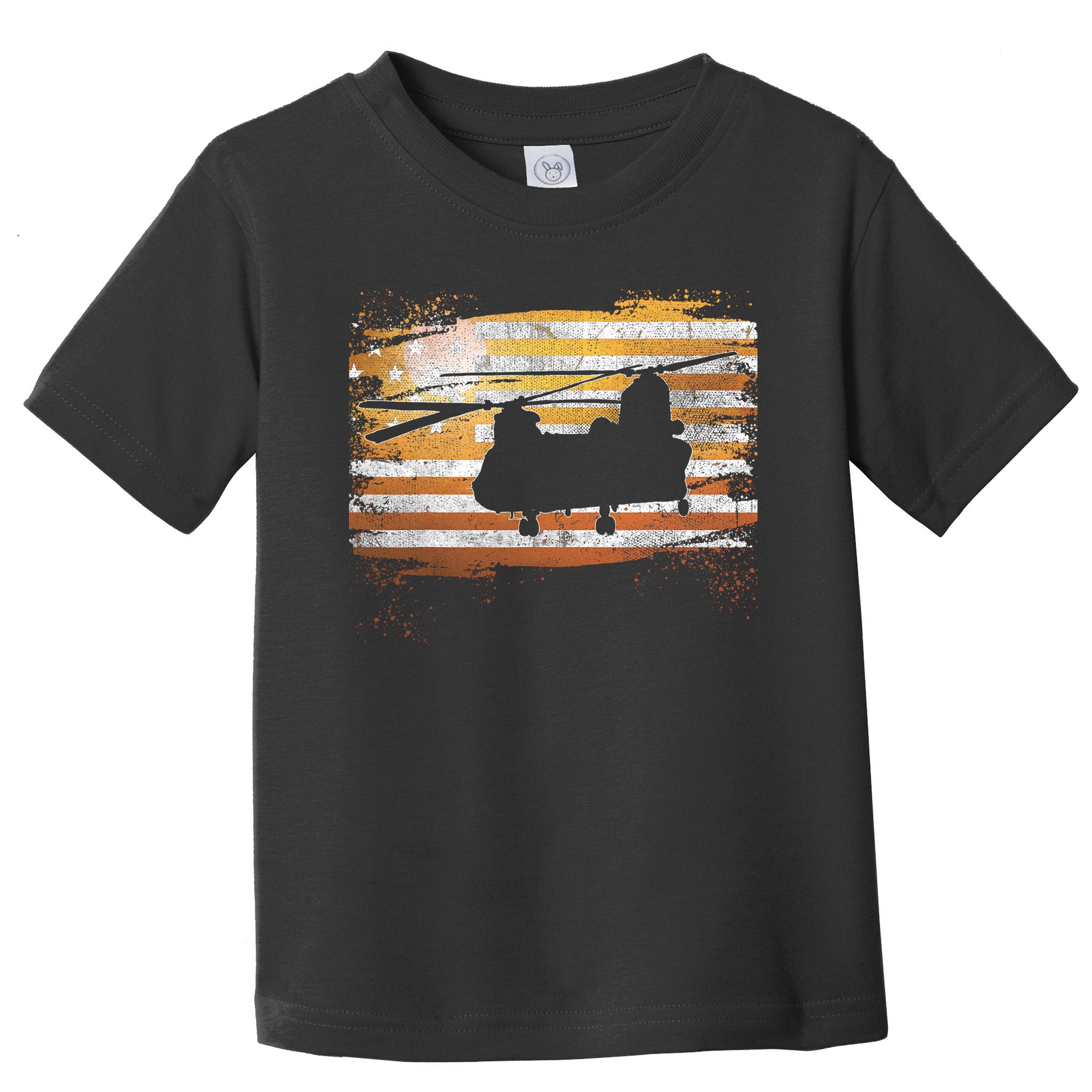 Ch 47 Chinook Helicopter Patriotic American Flag Toddler T-Shirt