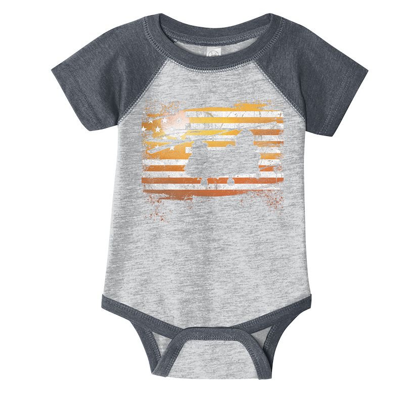 Ch 47 Chinook Helicopter Patriotic American Flag Infant Baby Jersey Bodysuit
