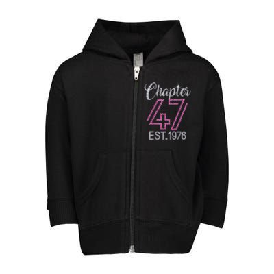 Chapter 47 EST 1976 47th Birthday Tee Gift For Womens Toddler Zip Fleece Hoodie