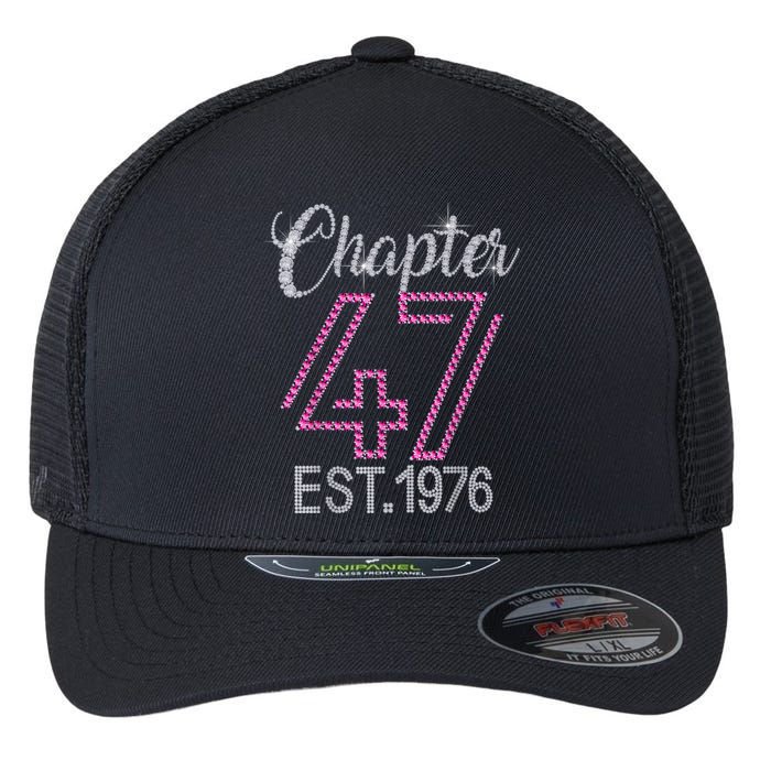 Chapter 47 EST 1976 47th Birthday Tee Gift For Womens Flexfit Unipanel Trucker Cap