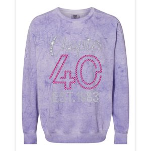 Chapter 40 EST 1983 40th Birthday Gift For Womens Colorblast Crewneck Sweatshirt