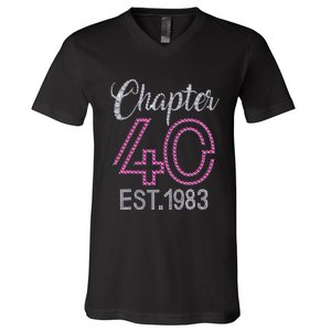 Chapter 40 EST 1983 40th Birthday Gift For Womens V-Neck T-Shirt