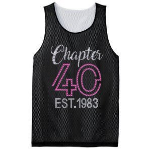 Chapter 40 EST 1983 40th Birthday Gift For Womens Mesh Reversible Basketball Jersey Tank