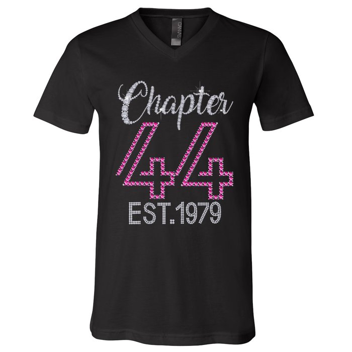 Chapter 44 EST 1979 44th Birthday Gift For Womens V-Neck T-Shirt